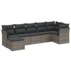 vidaXL 7-delige Loungeset met kussens poly rattan lichtgrijs