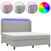 vidaXL Boxspring met matras en LED stof lichtgrijs 160x200 cm