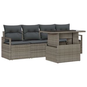 vidaXL Tuin Sofa Set 5 st Grijs Poly riet