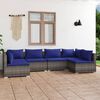 vidaXL 6-delige Loungeset met kussens poly rattan grijs
