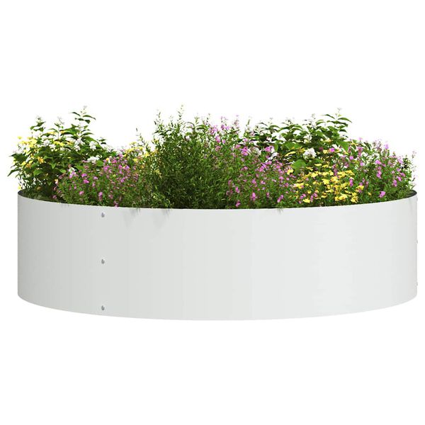 vidaXL Plantenring 5 pcs Wit 80 x 80 x 20 cm Koudgewalst staal