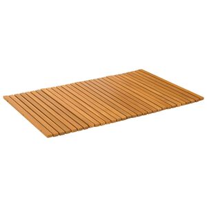 vidaXL Badmat Effen Bruin 80 x 50 cm Hout