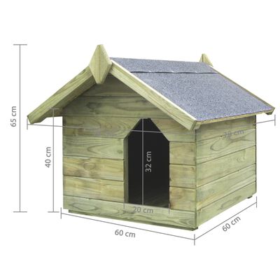 vidaXL Hondenhok met opklapbaar dak geïmpregneerd online kopen | vidaXL.be