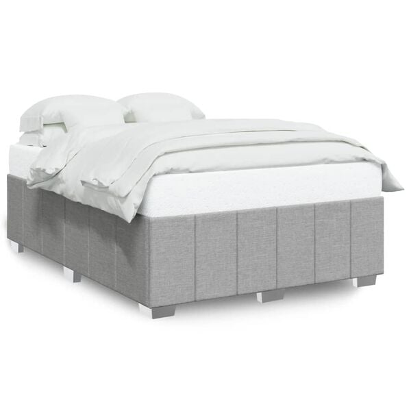 vidaXL Bedframe zonder matras stof lichtgrijs 140x200 cm