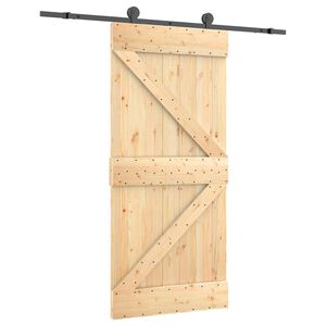 vidaXL Schuifdeur 95 x 210 cm Massief Grenenhout (Niet-Behandeld)