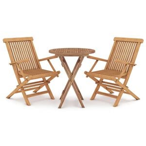vidaXL 3-delige Tuinset massief teakhout