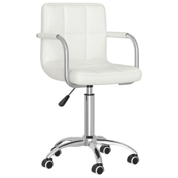 vidaXL Eetkamerstoelen draaibaar 4 st kunstleer wit