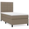 vidaXL Boxspring met matras stof taupe 80x200 cm