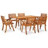 vidaXL 7-delige tuinset 150x90 cm massief acaciahout