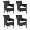 vidaXL Tuinstoelen 4 st poly rattan zwart