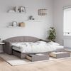 vidaXL Slaapbank met onderschuifbed en lades 100x200 cm stof taupe