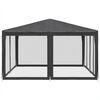vidaXL Partytent met 8 mesh zijwanden 4x4 m HDPE antracietkleurig