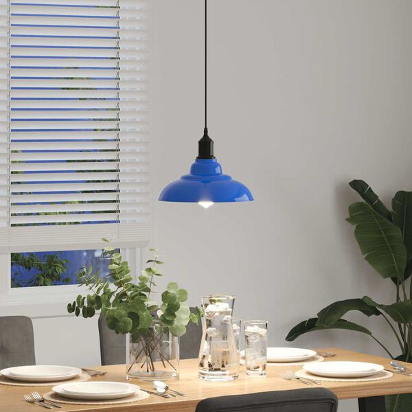 vidaXL Hanglamp in hoogte verstelbaar E27 &Oslash;31 cm metaal donkerblauw
