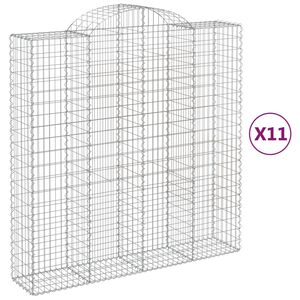 vidaXL Schanskorven 11 st gewelfd 200x50x200/220 cm ijzer