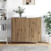 vidaXL Dressoir Artisan Eiken 90 x 34 x 80 cm Bewerkt hout