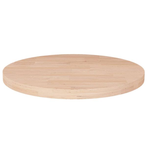 vidaXL Tafelblad rond &Oslash;40x2,5 cm onbehandeld massief eikenhout