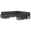 vidaXL Tuinbankenset 12 st 12-zits Grijs en Donkergrijs poly rattan