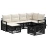 vidaXL Tuinbankenset 7 st Zwart en Cream Wit poly rattan
