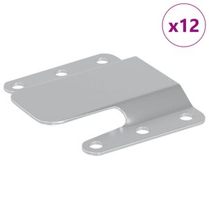 vidaXL Flush Mount Beugel 12 pcs Zilver 75 x 66 mm Staal