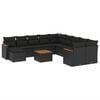 vidaXL 12-delige Loungeset met kussens poly rattan zwart