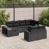 vidaXL 10-delige Loungeset met kussens poly rattan zwart