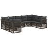 vidaXL Tuinbankenset 9 pcs Grijs poly rattan