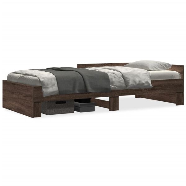 vidaXL Bedframe zonder matras bewerkt hout bruin eikenkleur 90x190 cm