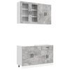 vidaXL Keukenblok LUCCA 4 pcs Betongrijs Bewerkt hout