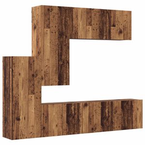 vidaXL TV-wandmeubel Wandgemonteerd 5 pcs Oud Hout Bewerkt hout