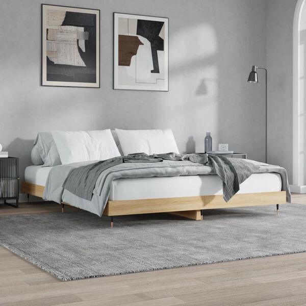 vidaXL Bedframe zonder matras hout sonoma eikenkleurig 140x200 cm