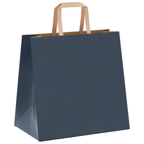 vidaXL Papieren zakken 250 st met hengsels 26x17x25 cm blauw