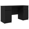 vidaXL Bureau Zwart eiken Bewerkt hout 140 x 49 x 76 cm