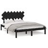 vidaXL Bedframe massief hout zwart 140x200 cm