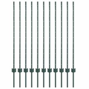 vidaXL ingegraven hekpalen 11 st Groen 160 cm Gepoedercoat staal