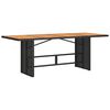 vidaXL Tuintafel met acaciahouten blad 190x80x75 cm poly rattan zwart