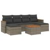vidaXL 7-delige Loungeset met kussens poly rattan grijs