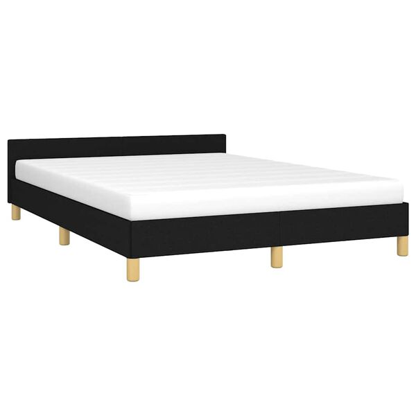 vidaXL Bedframe zonder matras stof zwart 140x200 cm