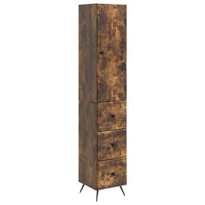 vidaXL Kastenset 2 pcs Gerookt eiken 34,5 x 34,5 x 90 cm Bewerkt hout