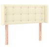 vidaXL Hoofdbord met randen 103x16x78/88 cm kunstleer cr&egrave;mekleurig