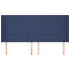 vidaXL Hoofdbord met randen 183x16x118/128 cm stof blauw