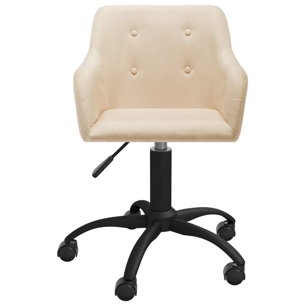 vidaXL Eetkamerstoelen 6 st stof cr&egrave;mekleurig