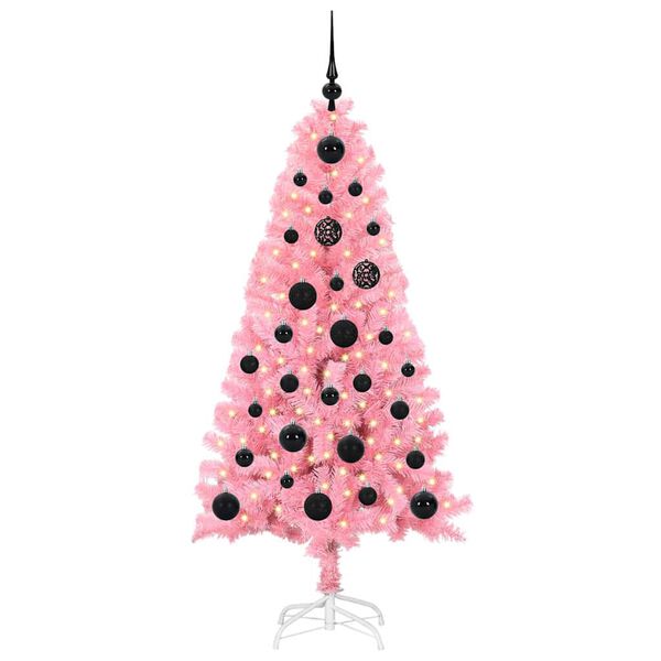 vidaXL Kerstboom met 150 LED met standaard Roze 150 cm PVC