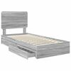 vidaXL Opslag bed met hoofdeinde Grijs Sonoma 75 x 190 cm Bewerkt hout