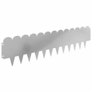 vidaXL Gazonrand 10 st 103 x 25 cm Staal Zilverkleurig