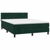 vidaXL Boxspring met matras fluweel donkergroen 140x190 cm
