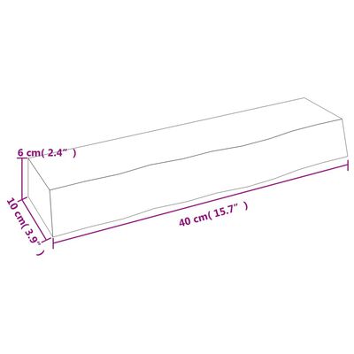 vidaXL Wandschap 40x10x6 cm behandeld massief eikenhout donkerbruin