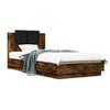 vidaXL Bedframe met Hoofdeinde Gerookt eiken 80 x 200 cm Bewerkt hout
