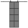 vidaXL Schuifdeur met beslagset 76x205 cm gehard glas zwart