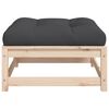 vidaXL Tuinvoetenbank met kussen massief grenenhout