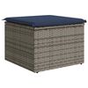 vidaXL Tuinkruk met kussen 55x55x37 cm poly rattan grijs